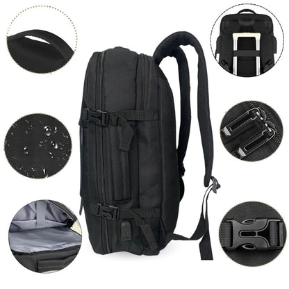 Mochila de viaje impermeable oxford 32x15x46cm negra