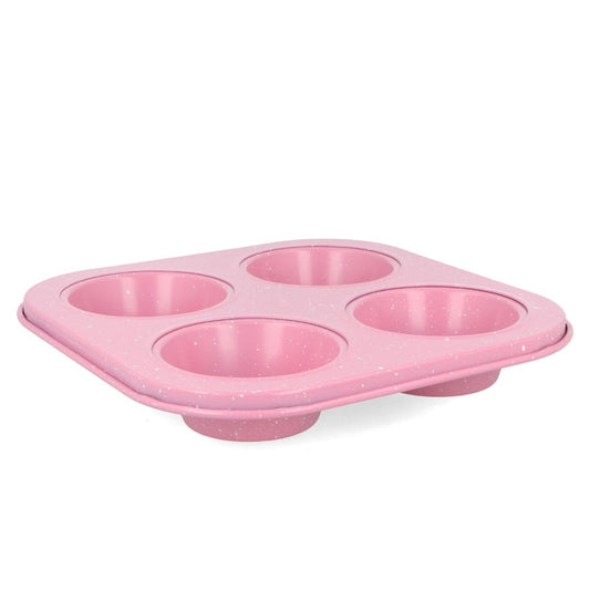 Asadera con moldes para cupcake 18cm. Rosado