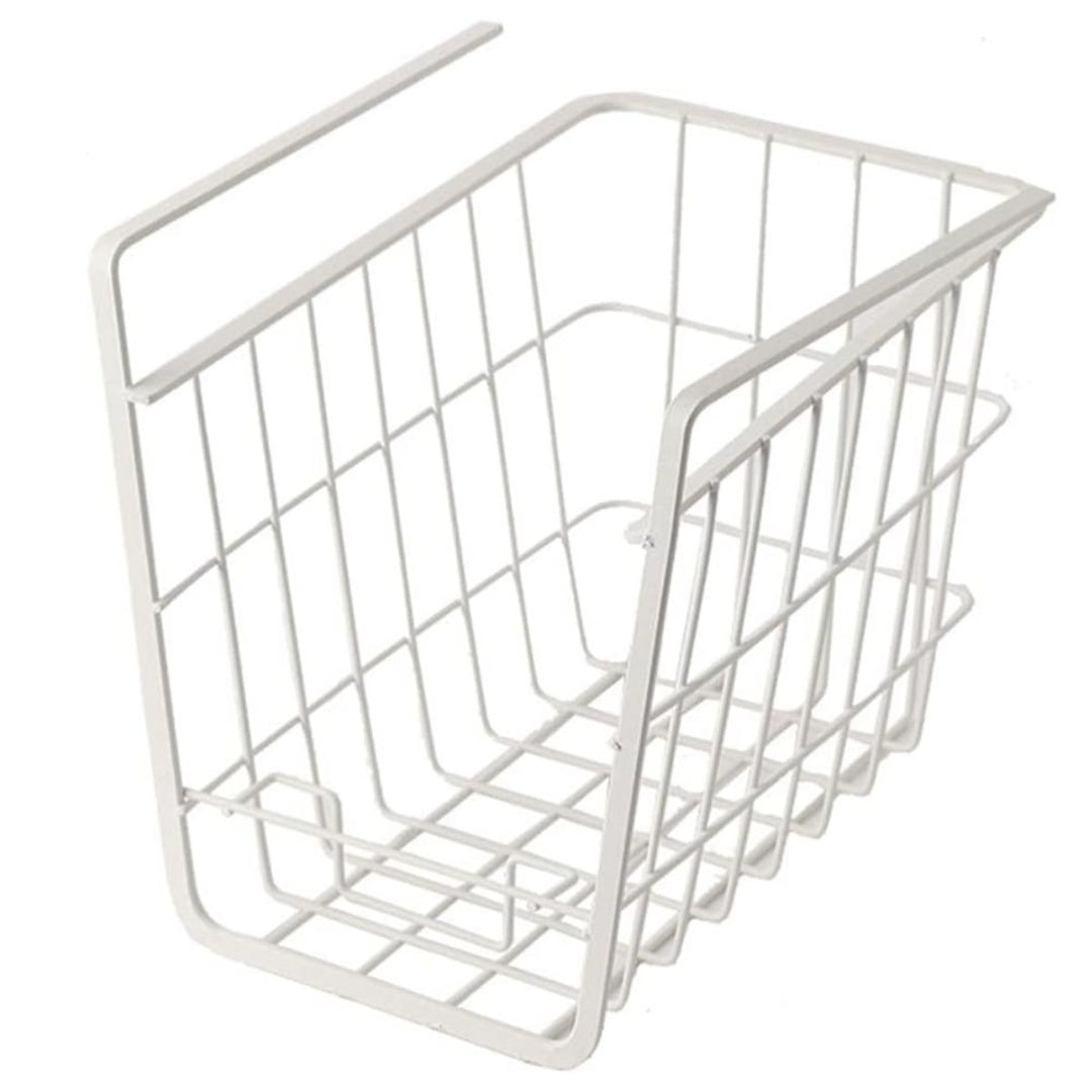 Estante canasto de metal colgante blanco 25x21x20cm