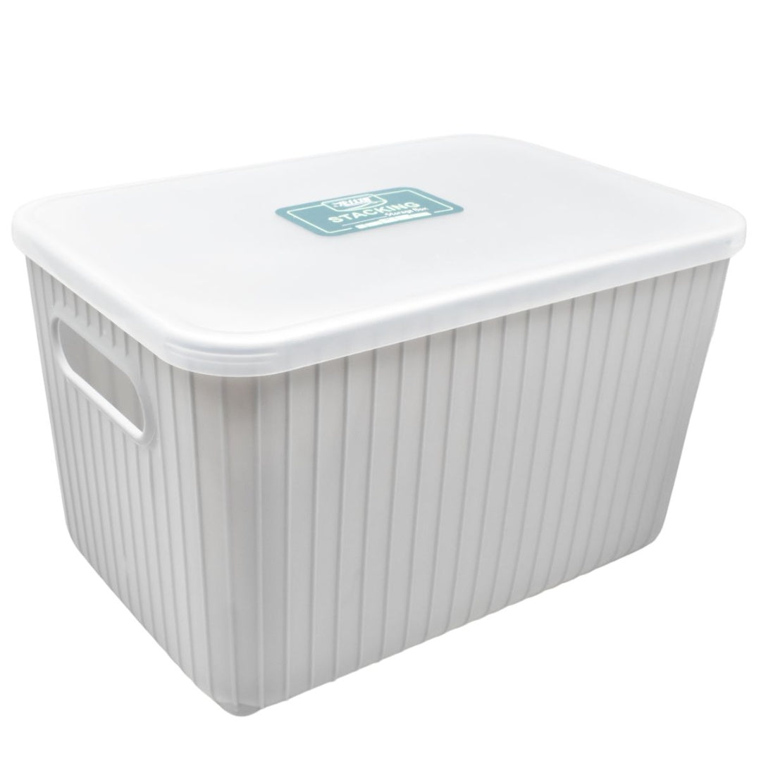 Caja plástica con tapa 26x17.5x16cm. Gris