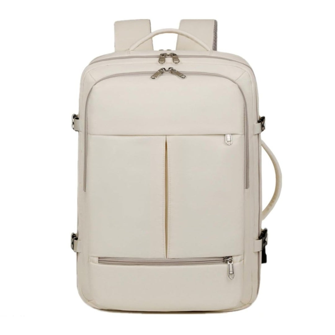 Mochila de viaje impermeable oxford 31x20x44cm crema