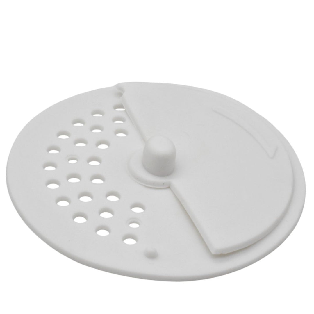 Tapa de silicona blanca para desagüe 11cm.