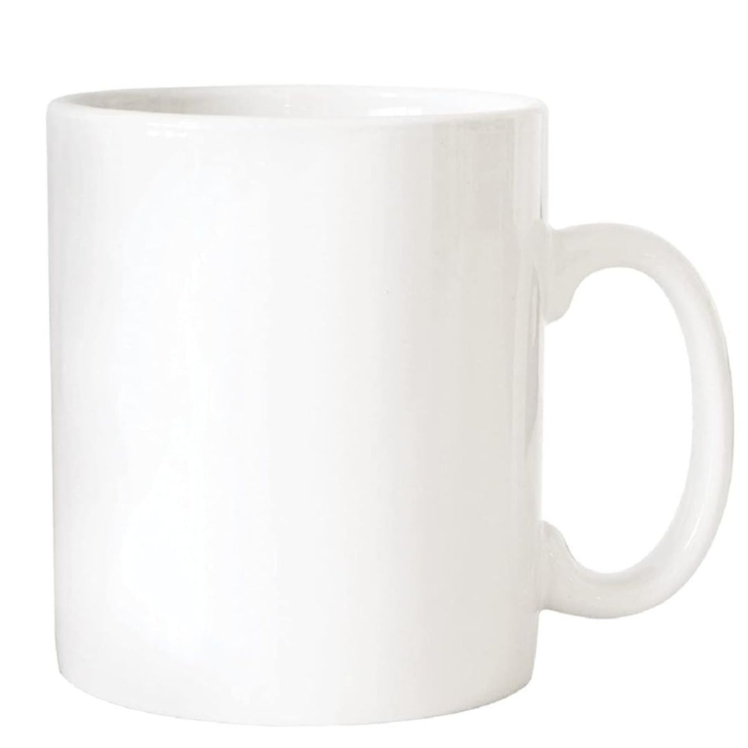 Taza de cerámica blanca grande 11x12.5cm