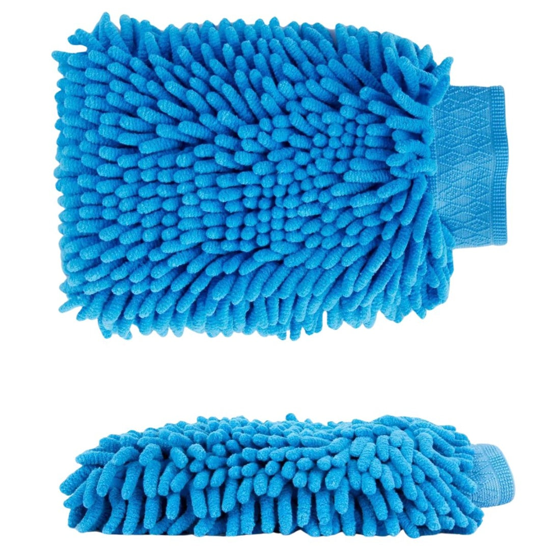Manopla guante de limpieza azul 22x14cm