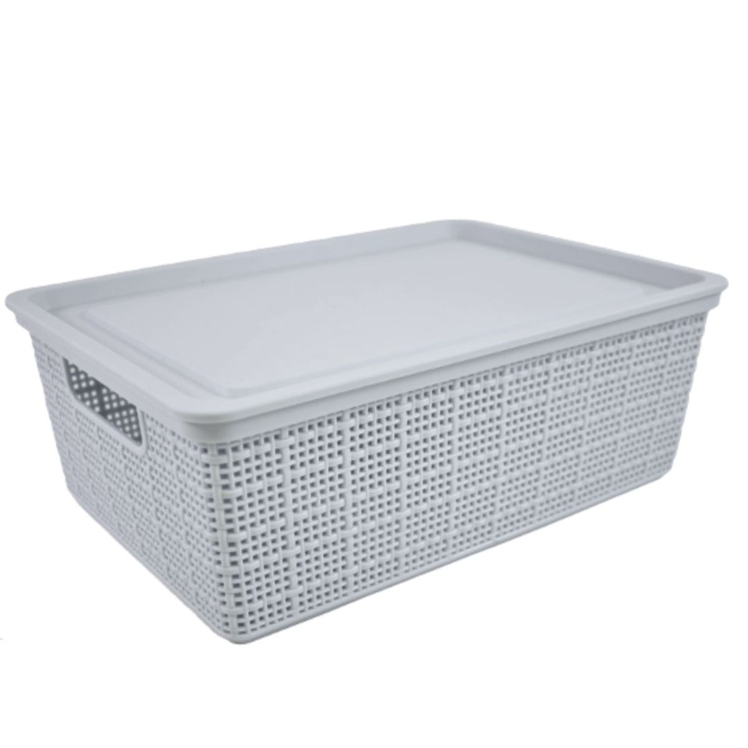 Caja plástica con tapa 40x30x15cm. Gris