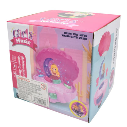 Caja musical con luces 19x15.5x15cm. Celeste