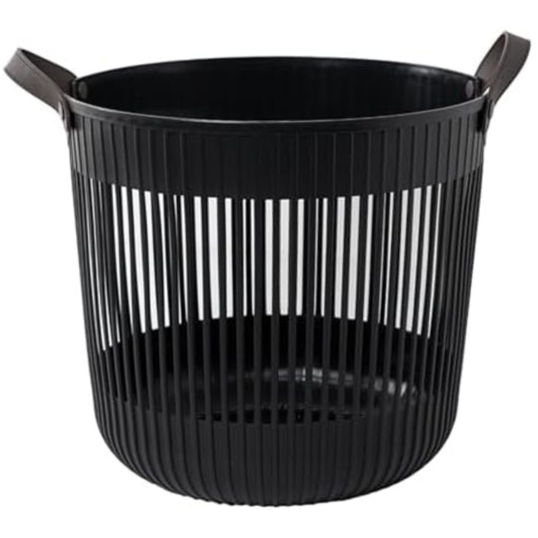 Canasto plástico negro con asas 36x31cm
