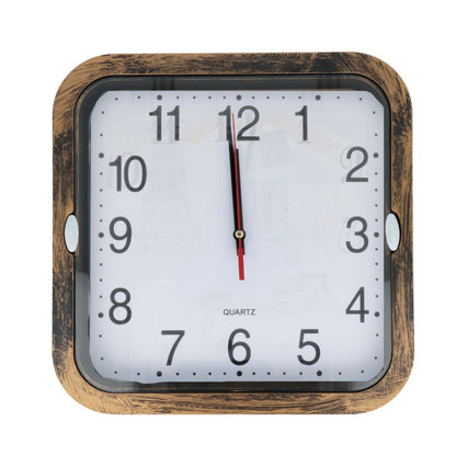 Reloj de pared cuadrado 26x26cm. Dorado