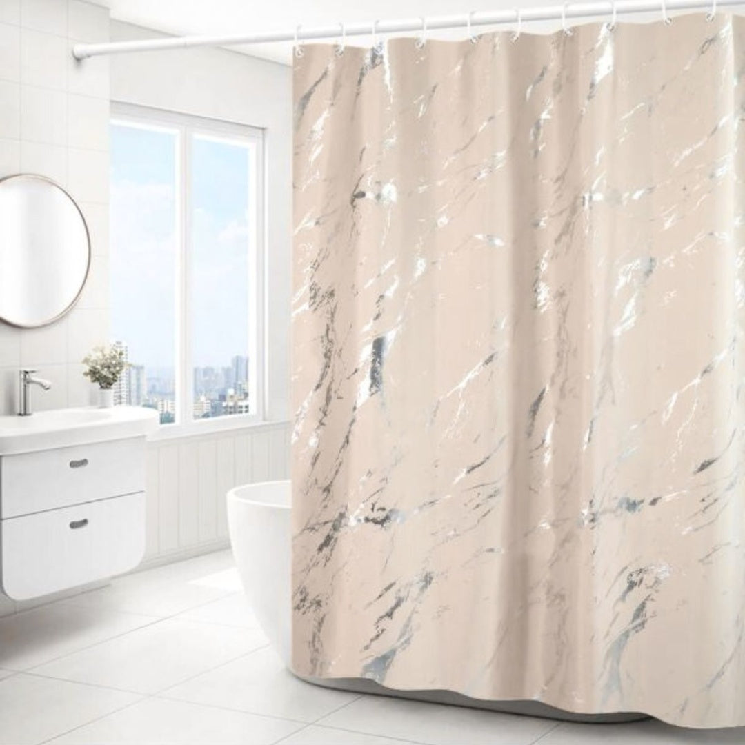 Cortina de tela para ducha diseño mármol 180x180cm