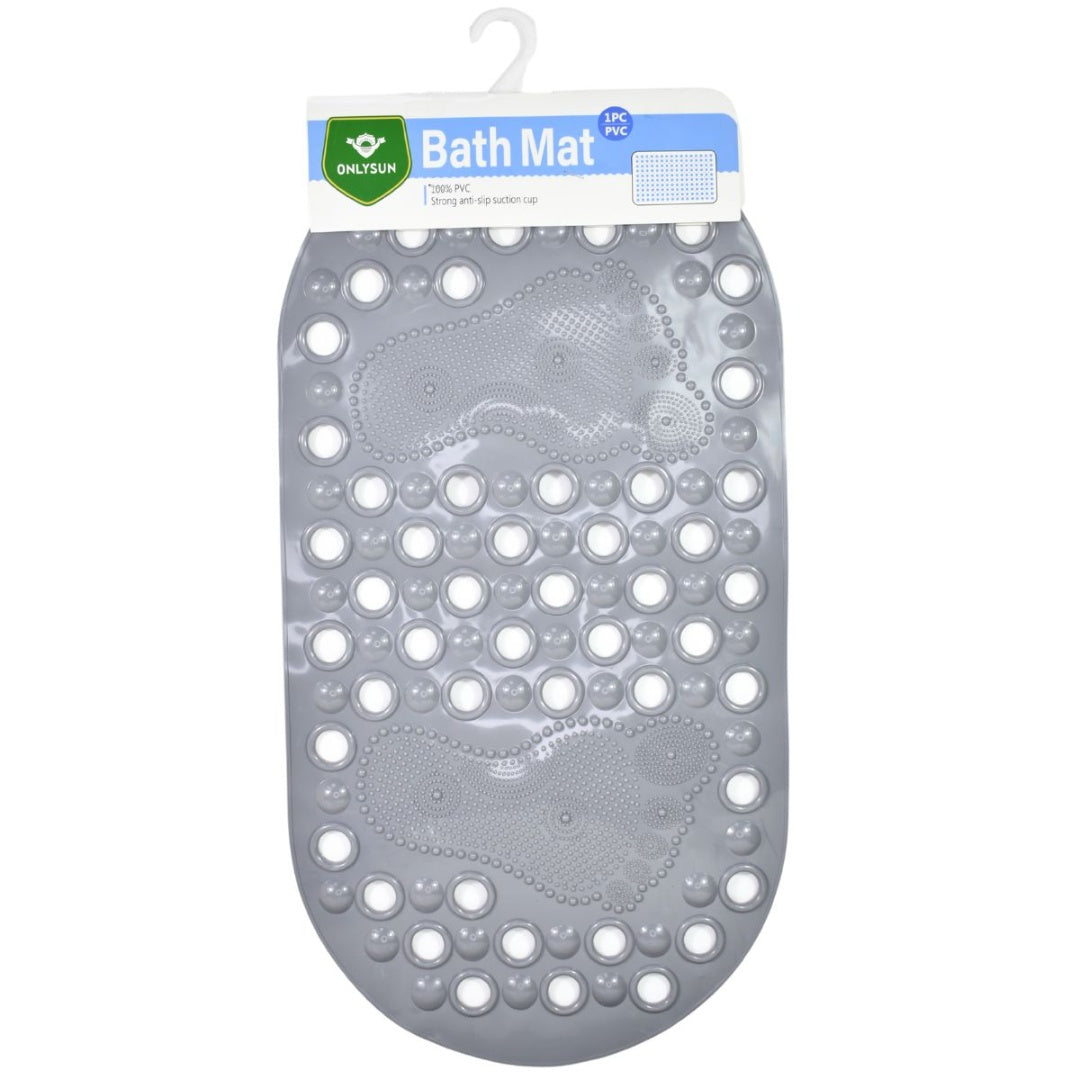 Alfombra de ducha antideslizante 33x63cm. Gris