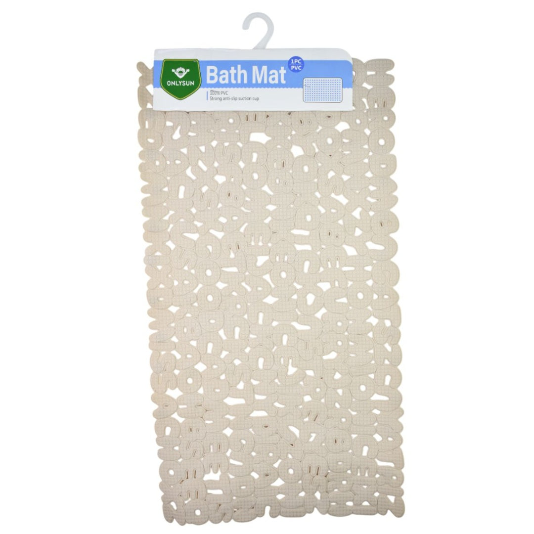 Alfombra de ducha antideslizante 36x66cm. Beige