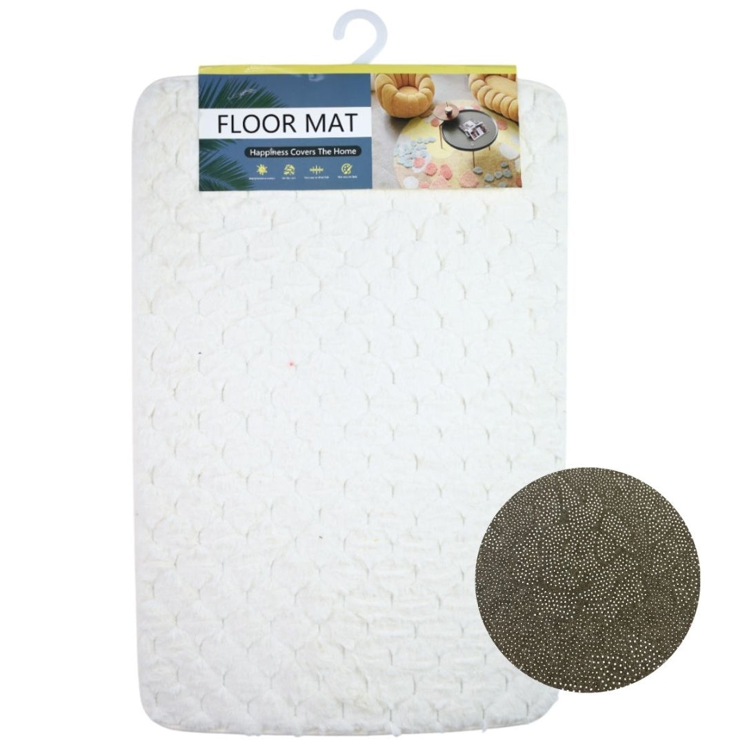Alfombra de felpa para baño 60x40cm. Blanca