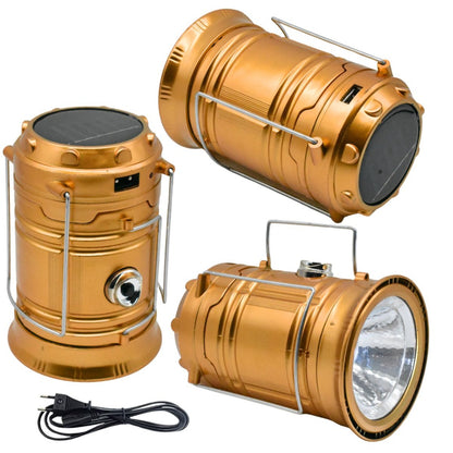 Linterna farol led 19x19.2x9.3cm. Dorado