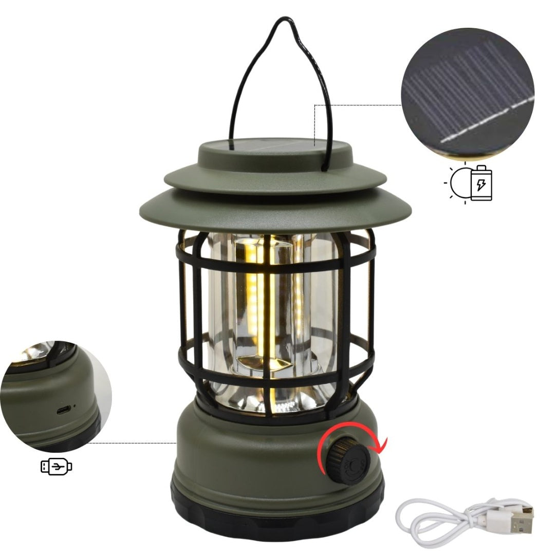 Farol linterna led solar recargable 16x12cm