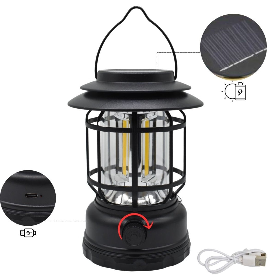 Farol linterna led solar recargable 16x12cm