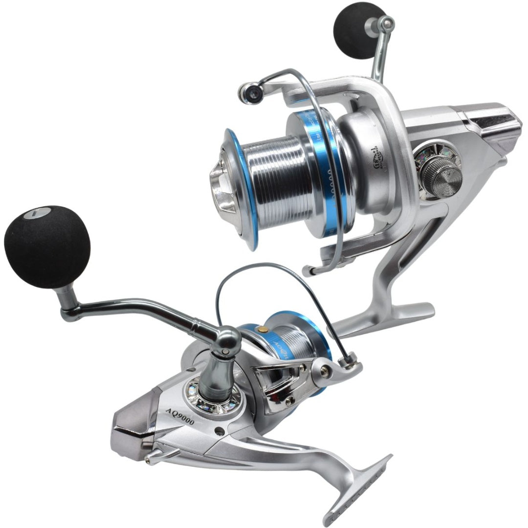 Reel de pesca giratorio 4.9:1 AQ9000 Plateado