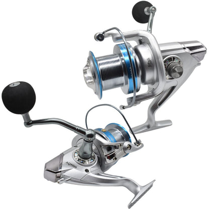 Reel de pesca giratorio 4.9:1 AQ9000 Plateado