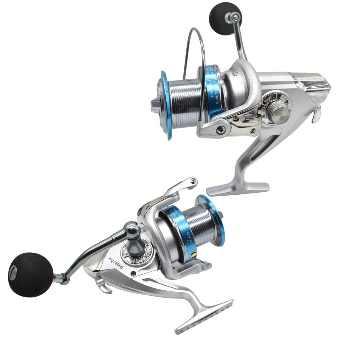 Reel de pesca giratorio 4.9:1 AQ10000 Plateado
