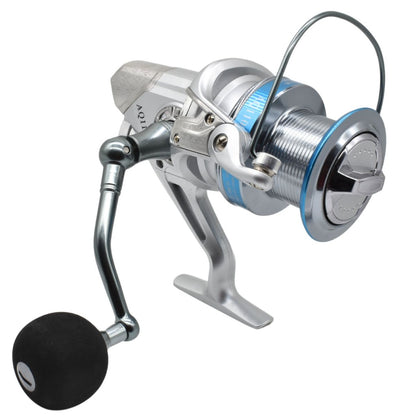 Reel de pesca giratorio 4.9:1 AQ11000. Plateado