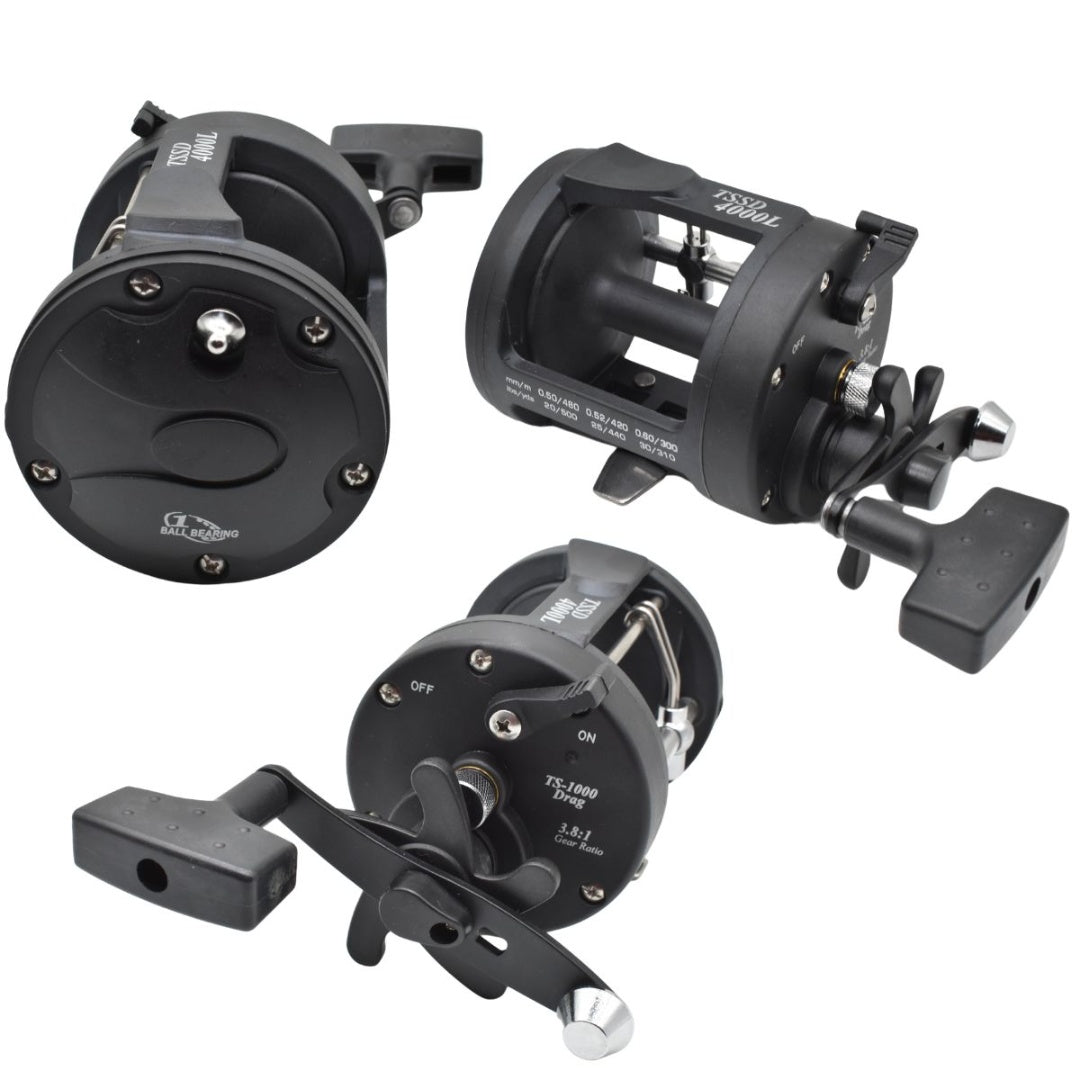 Reel de pesca giratorio derecho TSSD 4000L Negro