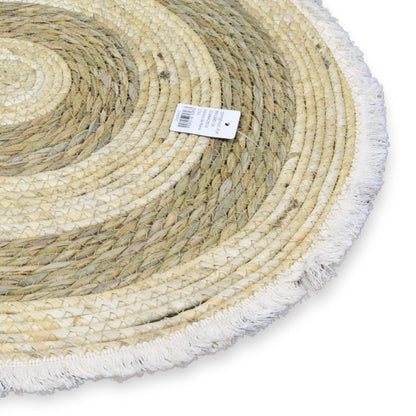 Alfombra redonda tejida de yute 100cm.