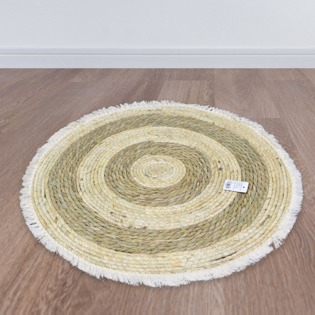 Alfombra redonda tejida de yute 100cm.