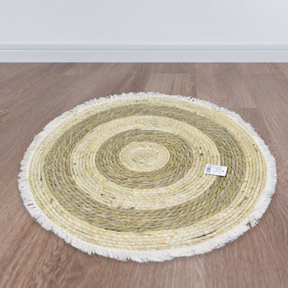 Alfombra redonda tejida de yute 100cm.