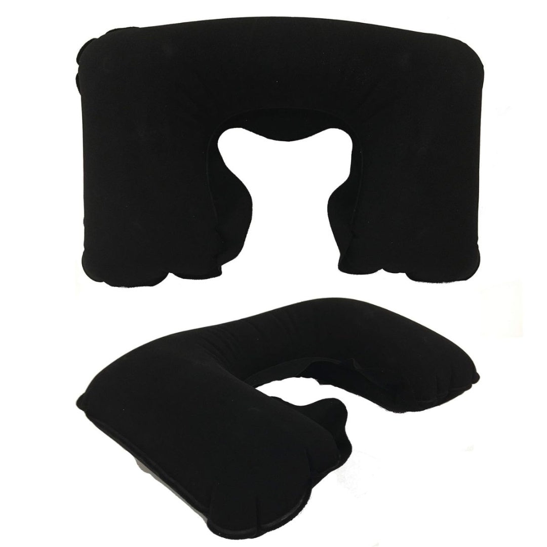 Almohada inflable para viaje 39x26cm. Negra