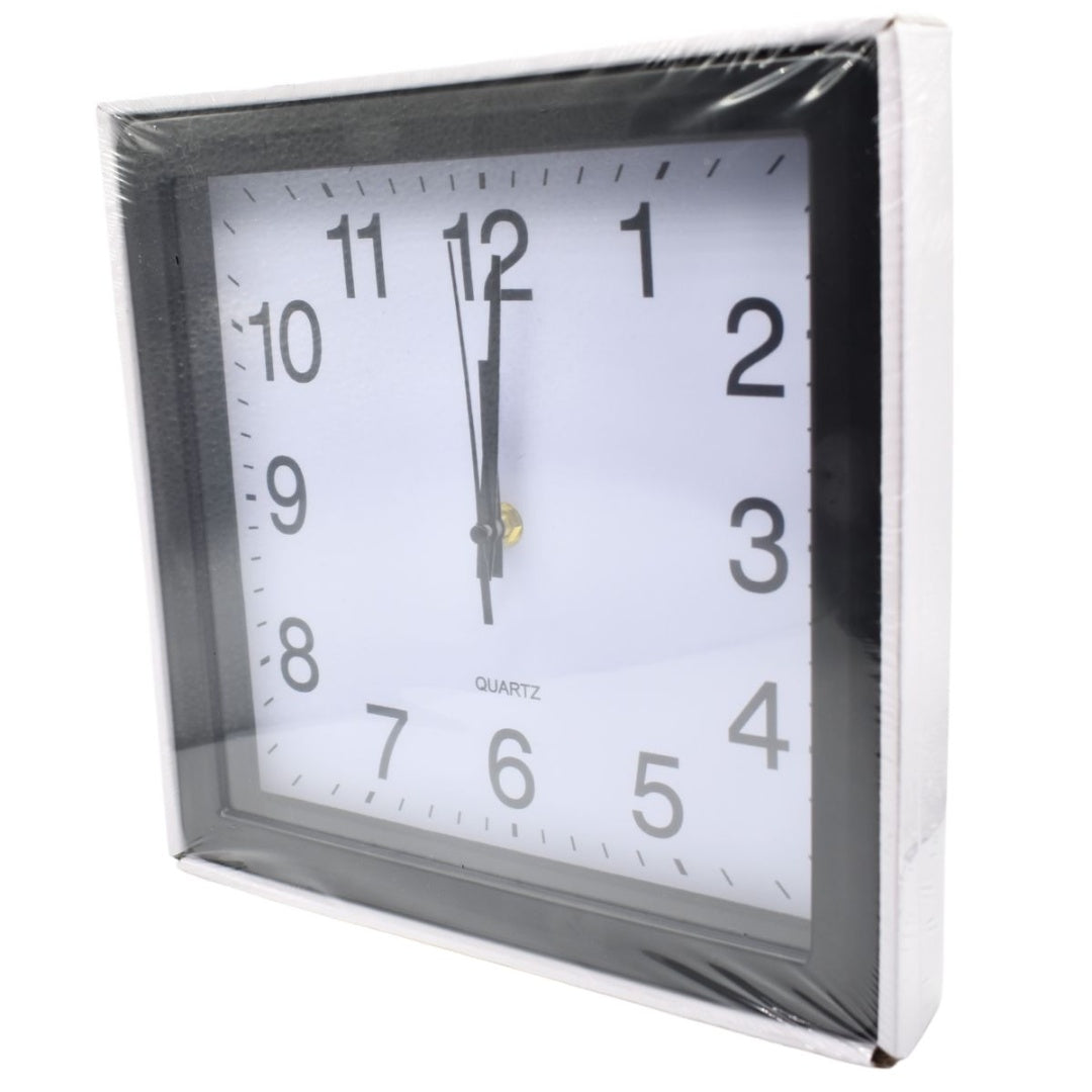 Reloj de pared cuadrado 25x25cm. Negro