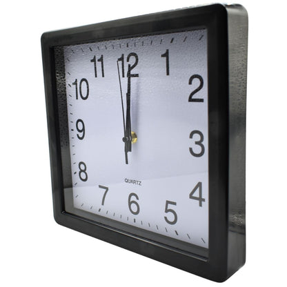 Reloj de pared cuadrado 25x25cm. Negro