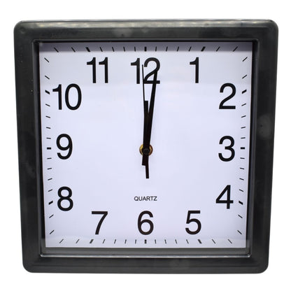 Reloj de pared cuadrado 25x25cm. Negro