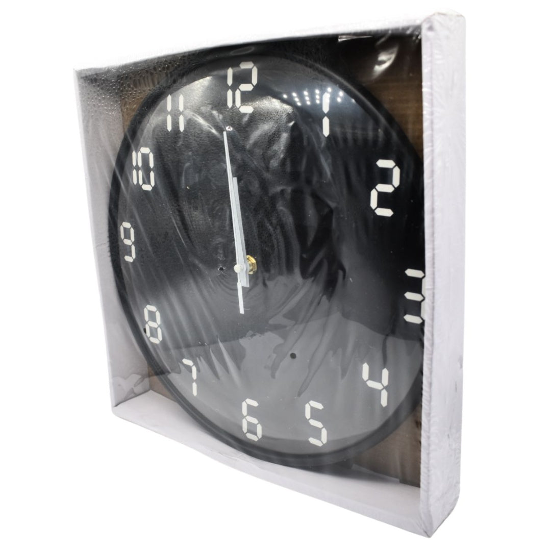 Reloj de pared redondo 30cm. Negro