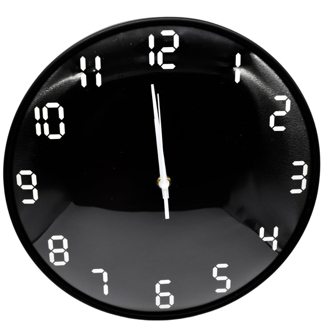 Reloj de pared redondo 30cm. Negro