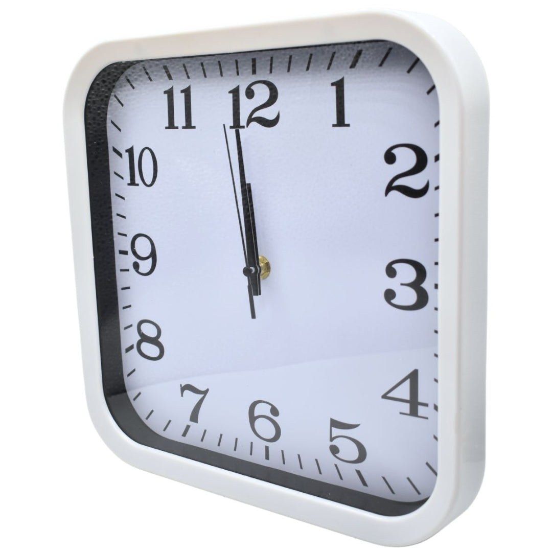 Reloj de pared cuadrado 28x28cm. Blanco