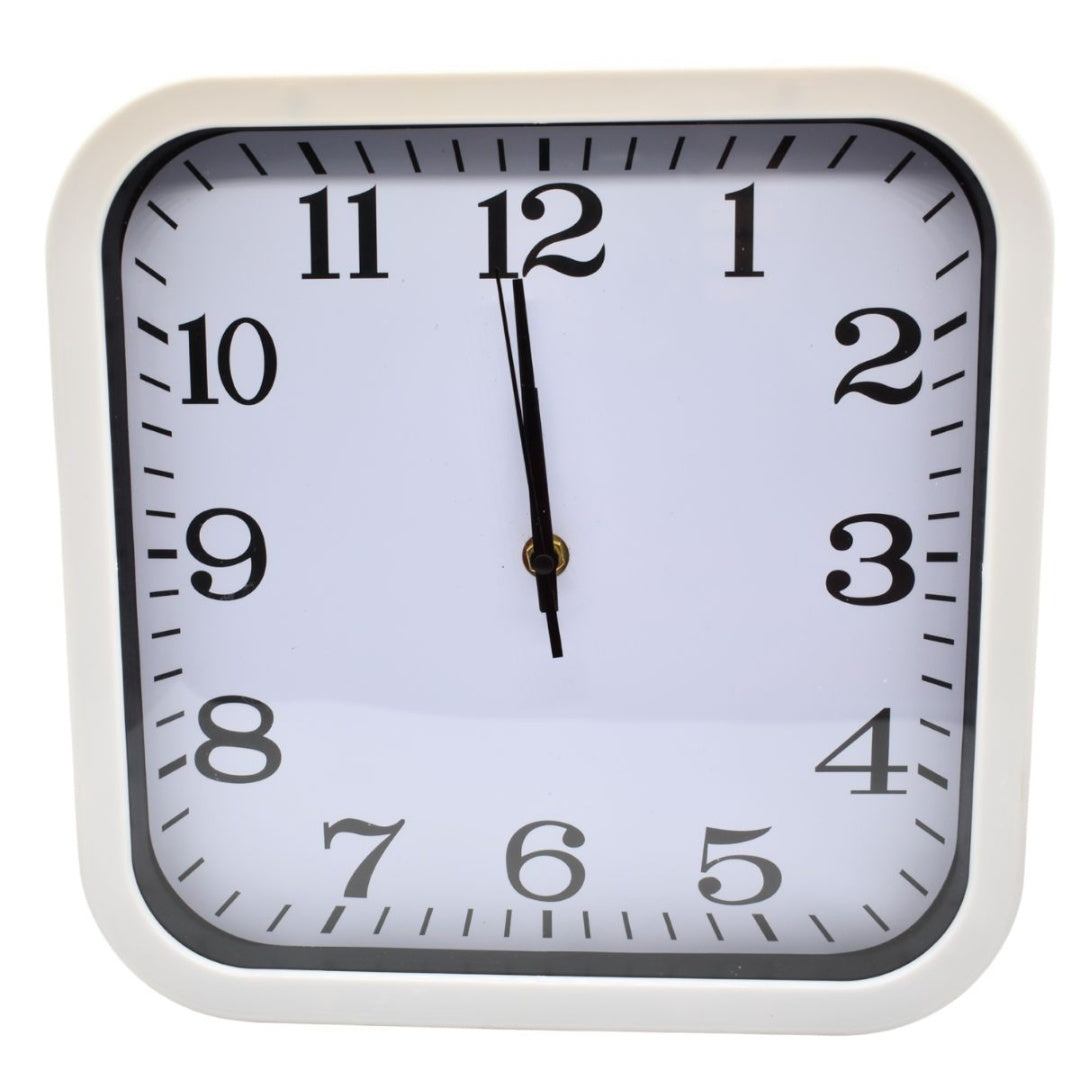 Reloj de pared cuadrado 28x28cm. Blanco
