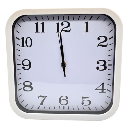 Reloj de pared cuadrado 28x28cm. Blanco