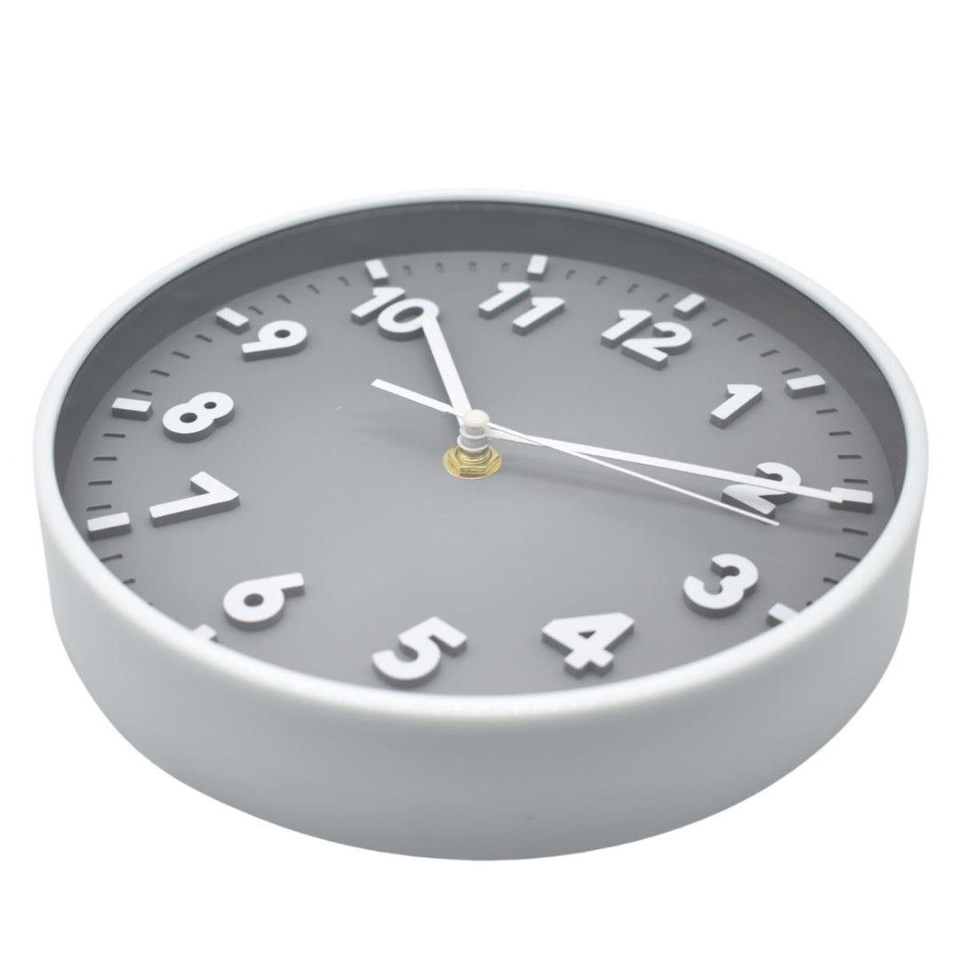 Reloj de pared redondo 19cm. Gris