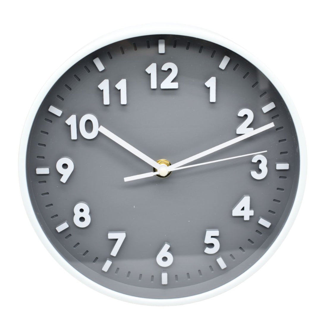 Reloj de pared redondo 19cm. Gris