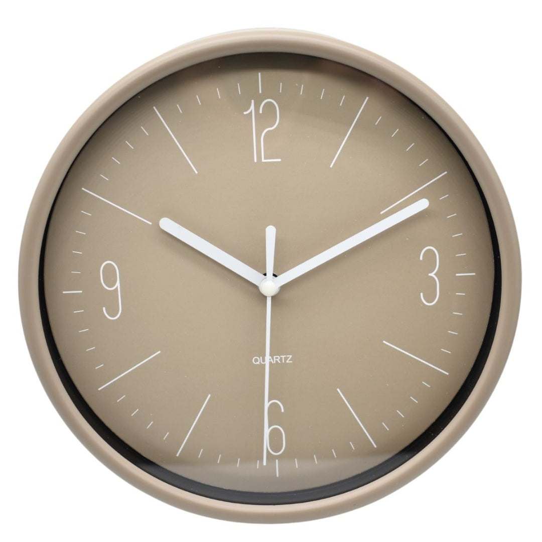 Reloj de pared redondo 19cm. Beige