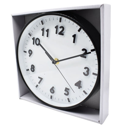 Reloj de pared redondo 19cm. Negro