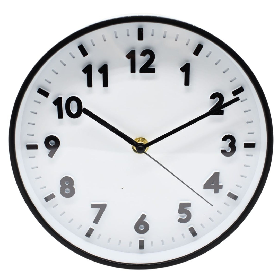 Reloj de pared redondo 19cm. Negro