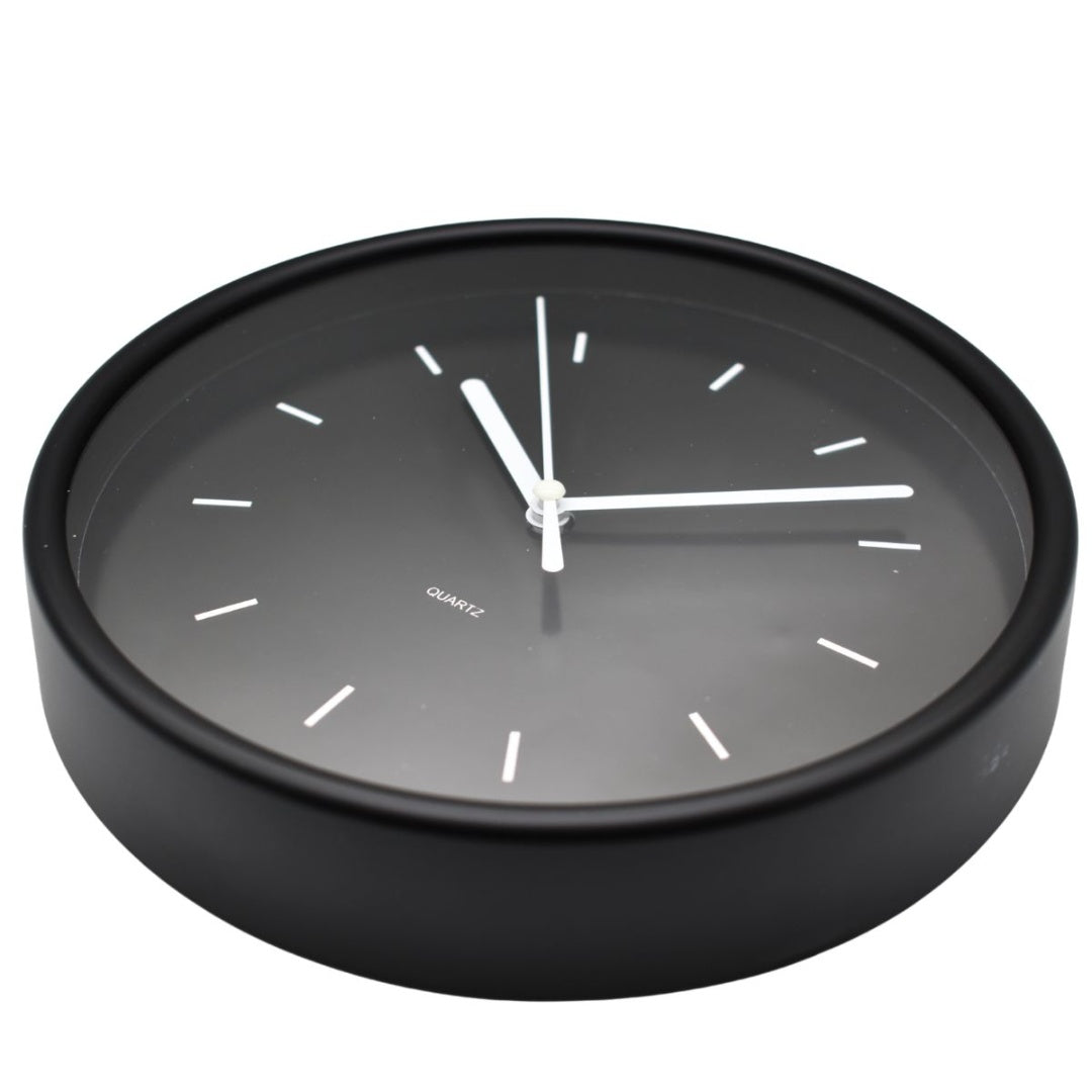 Reloj de pared redondo 19cm. Negro