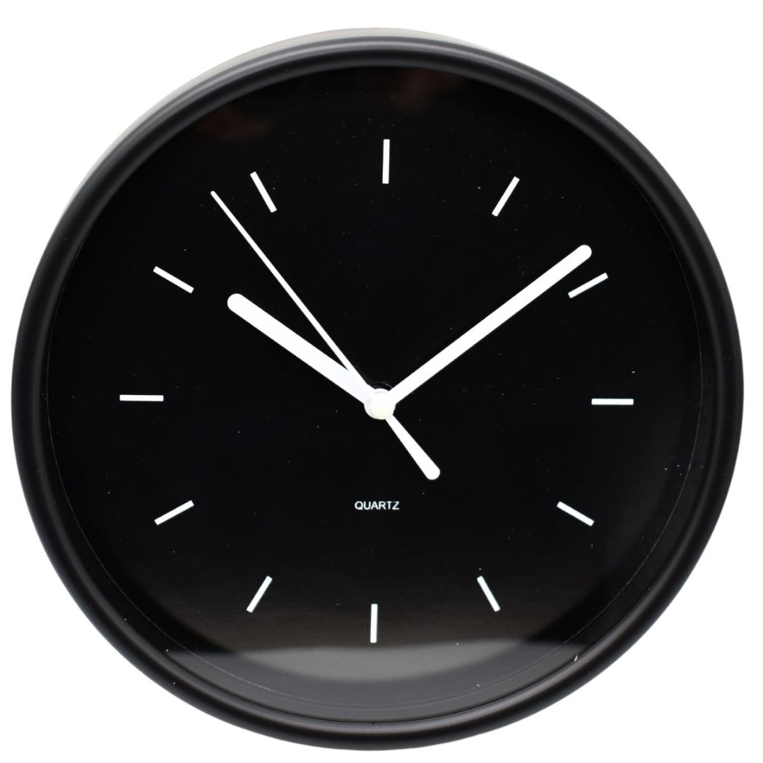 Reloj de pared redondo 19cm. Negro