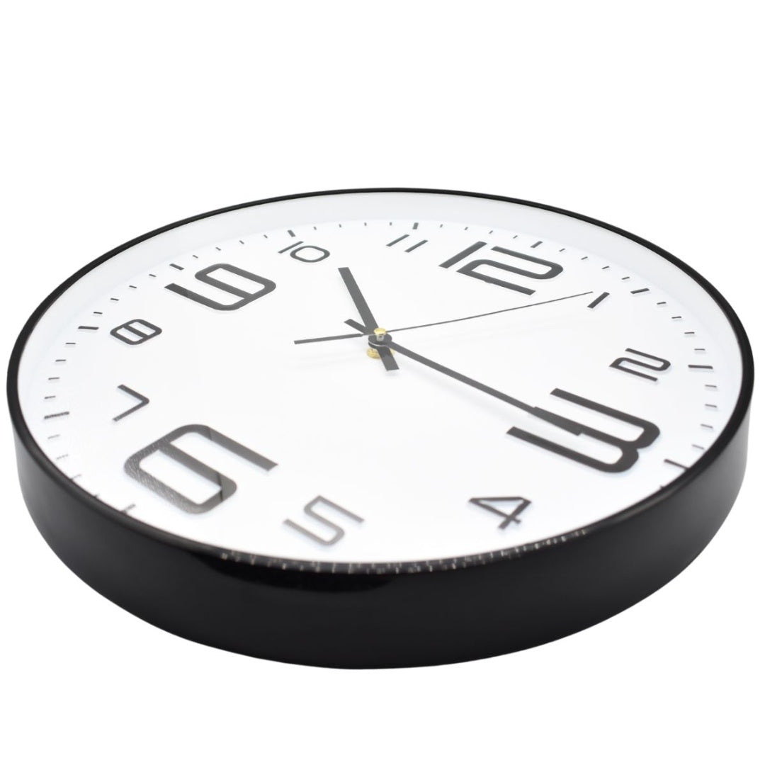 Reloj de pared redondo 34.5cm. Negro