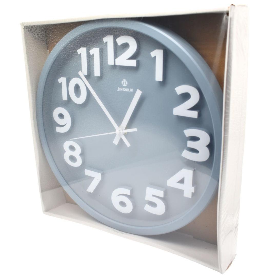 Reloj de pared redondo 29cm. Gris