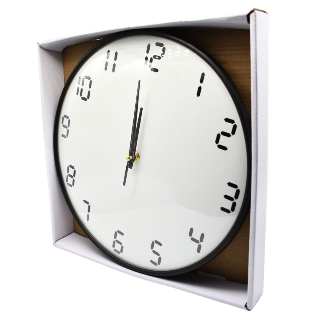 Reloj de pared redondo 30cm. Blanco