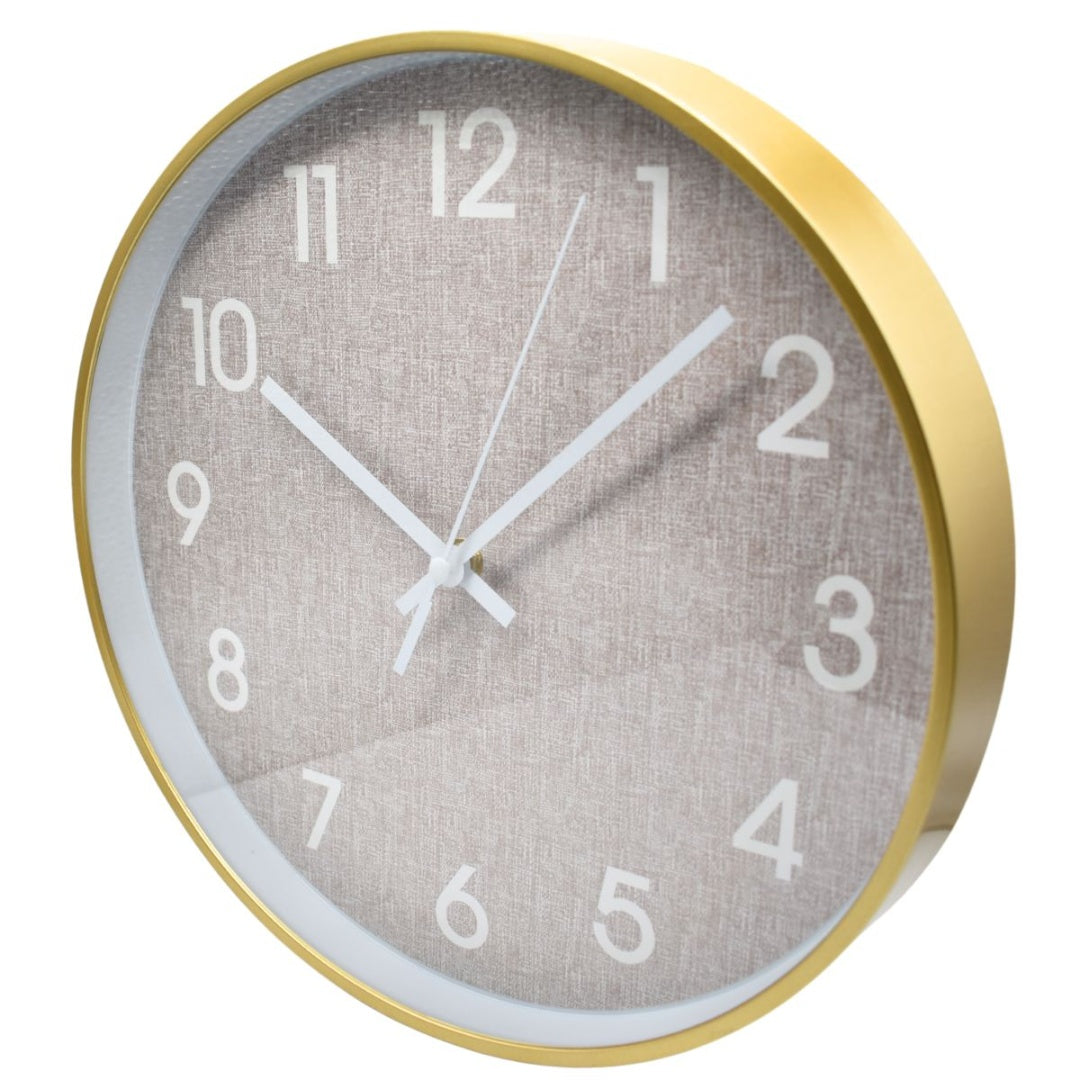 Reloj de pared redondo 30cm. Dorado