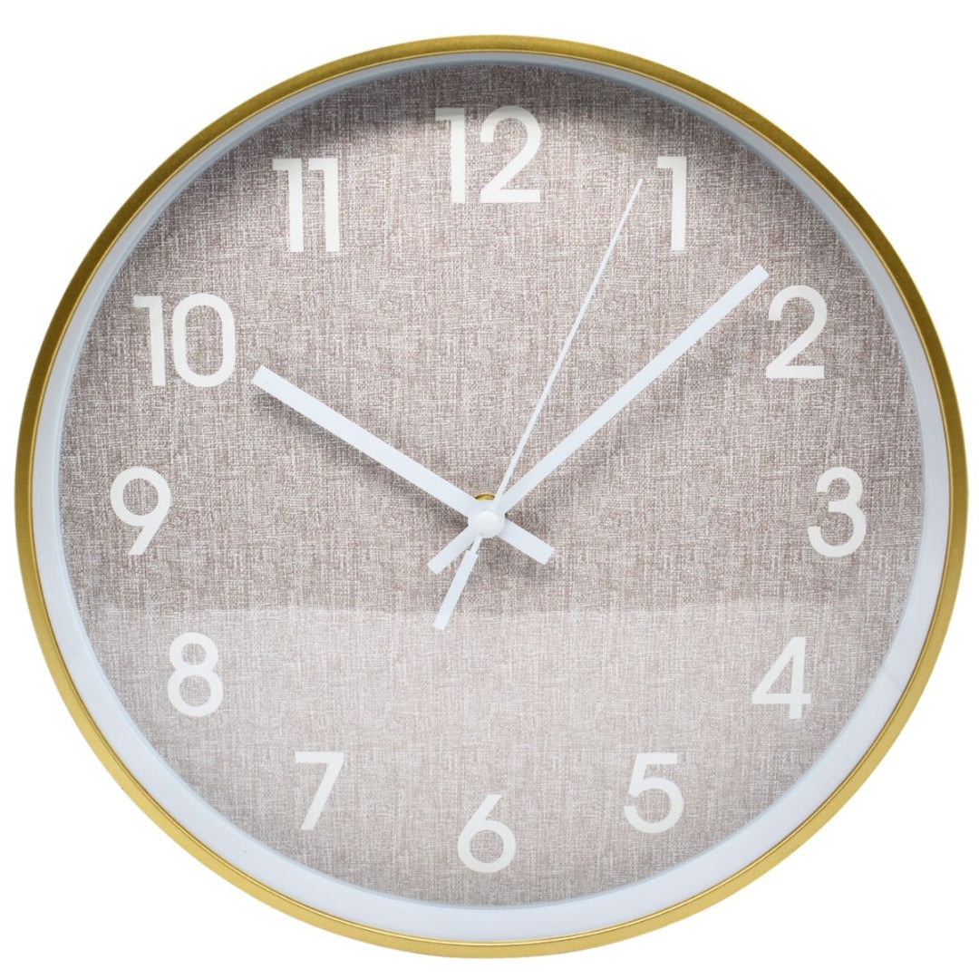 Reloj de pared redondo 30cm. Dorado
