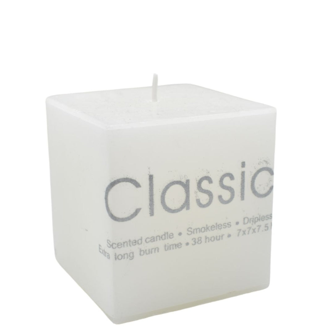 Vela aromática blanca 7x7.5cm
