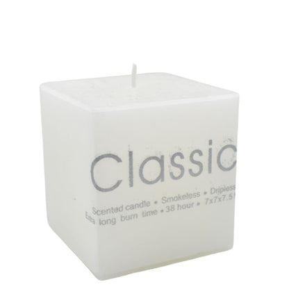Vela aromática blanca 7x7.5cm